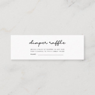 Cartão De Visita Mini Bilhete simples de fralda de Chá de fraldas