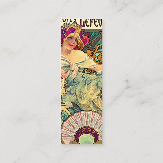 Cartão De Visita Mini Biscoitos Lefevre-Utile por Alphonse Mucha (1896) (Frente)