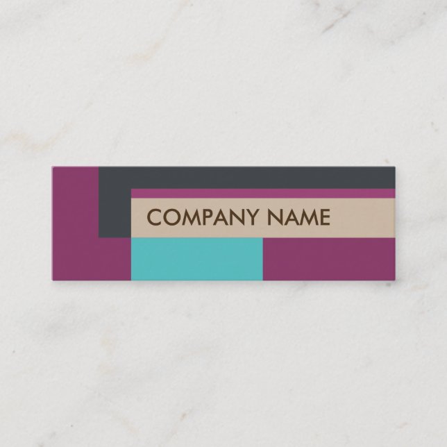 Cartão De Visita Mini Bloquear Design Mini BC, Cinza Roxo (Frente)