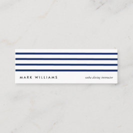 Cartão De Visita Mini Blue simple modern navy nautical lines card