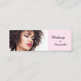 Cartão De Visita Mini Blush Pink Black Script Photo Makeup