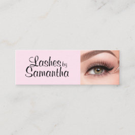 Cartão De Visita Mini Blush Pink Black Script Photo Makeup