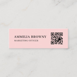 Cartão De Visita Mini Blush Pink QR | Feminine Pastel Custom Contact