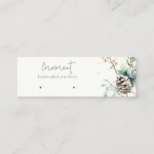 Cartão De Visita Mini Blush Snow Winter Berries Hoops Loop Holfe