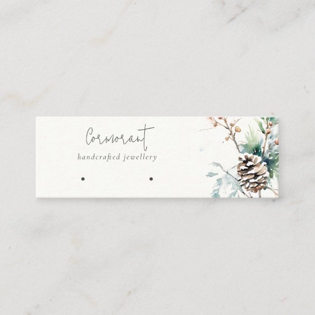 Cartão De Visita Mini Blush Snow Winter Berries Hoops Loop Holfe (Frente)