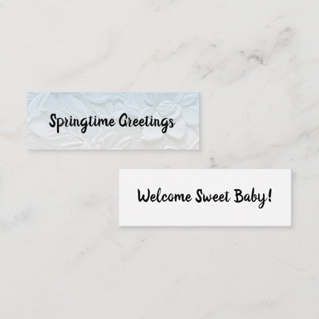 Cartão De Visita Mini Boas-vindas saudações de Bebê/Springtime Mini Busi (Frente/Verso)