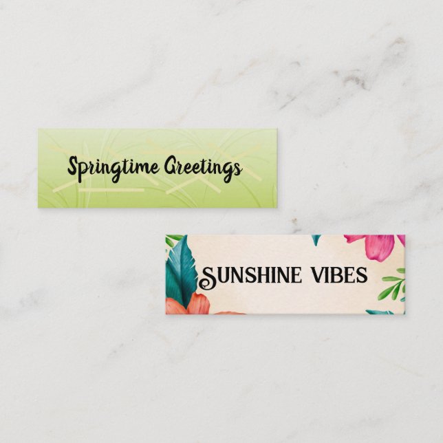 Cartão De Visita Mini Boas-vindas saudações de um/dois (Frente/Verso)