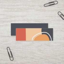 Cartão De Visita Mini Boho art, terracotta red, blue, white line art