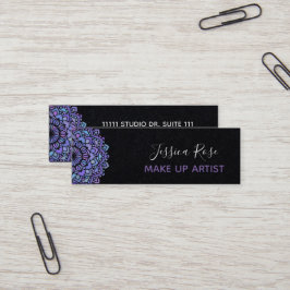 Cartão De Visita Mini Boho Purple Mandala Compõe Artista