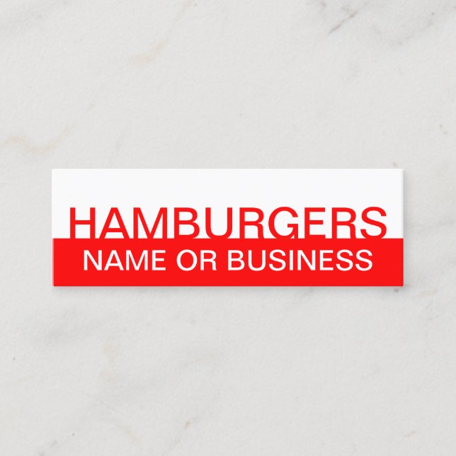 Cartão De Visita Mini bold HAMBURGEIROS (Frente)