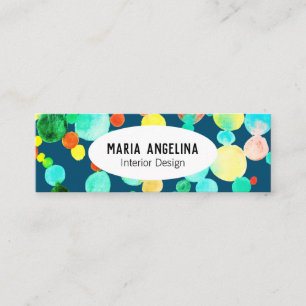 Cartão De Visita Mini Bolhas Manchas e pontos aquosos Círculos Verdes A