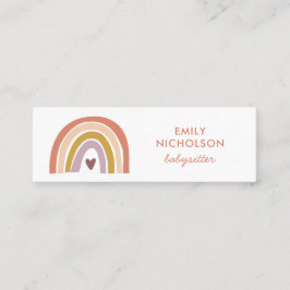 Cartão De Visita Mini Bonito Lavanda Arco-Íris Boho Babysitter