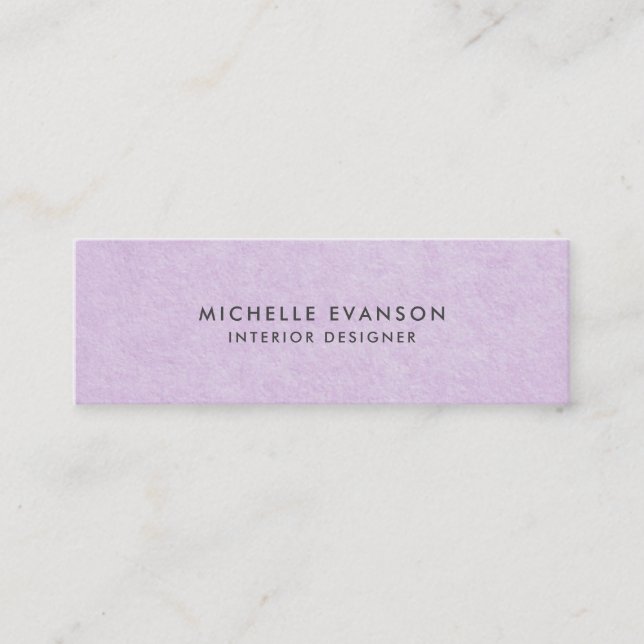 Cartão De Visita Mini Bonito Pastel Violeta Mínimo Roxo (Frente)