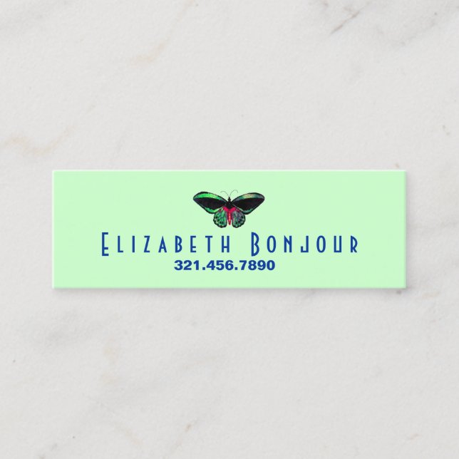 Cartão De Visita Mini Borboleta - MUDE a COR/ (Frente)
