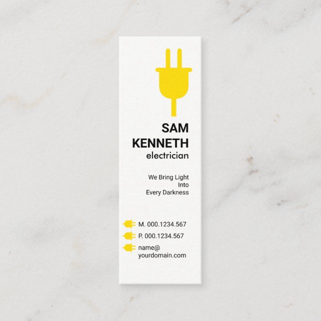 Cartão De Visita Mini Botões de extensão de tomada de alimentação amarel (Frente)