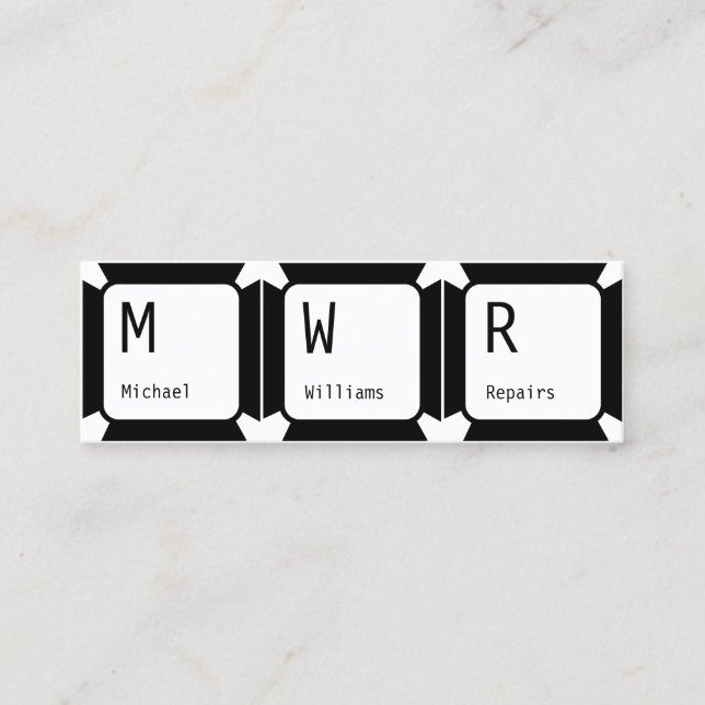 Cartão De Visita Mini Botões do teclado (Frente)