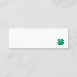 Cartão de visita mini branco Lucky 4 Leaf Irish Cl