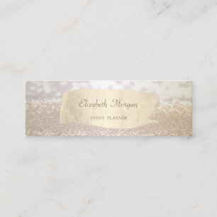 Cartão De Visita Mini Brilho elegante moderno Bokeh, curso Dourado da