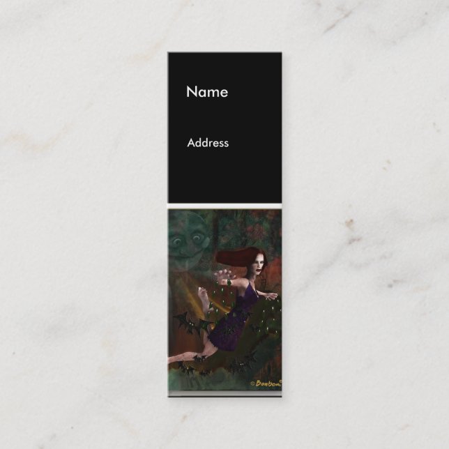 Cartão De Visita Mini Bruxa e a lua (Frente)