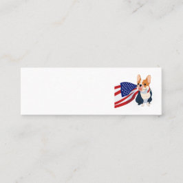 Cartão De Visita Mini Buldogue francês com bandeira dos EUA