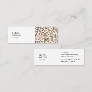 Cartão De Visita Mini Business Cards with vintage floral pattern