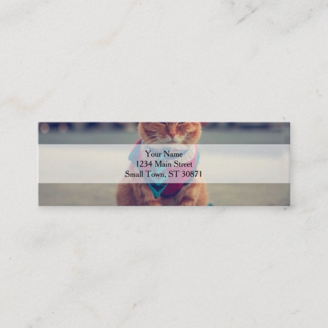 Cartão De Visita Mini Business Cat com empate (Frente)