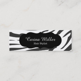 Cartão De Visita Mini Cabeleireiro preto e branco da zebra