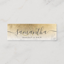 Cartão De Visita Mini Cabelo de maquilhagem de bolhas de ouro quente