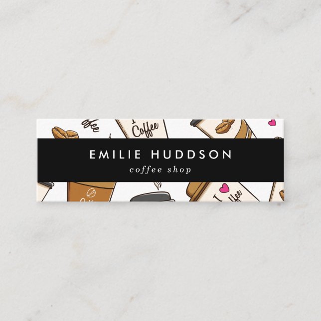 Cartão De Visita Mini Café, Café Feijão, Barista, Compro Café (Frente)