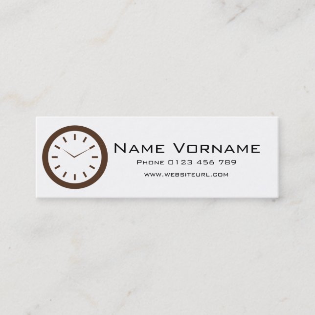 Cartão De Visita Mini Calcular o tempo (Frente)