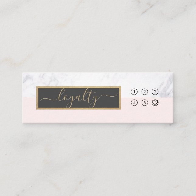 Cartão De Visita Mini Caligrafia Elegante Moderna Blush & Lealdade de Ci (Frente)
