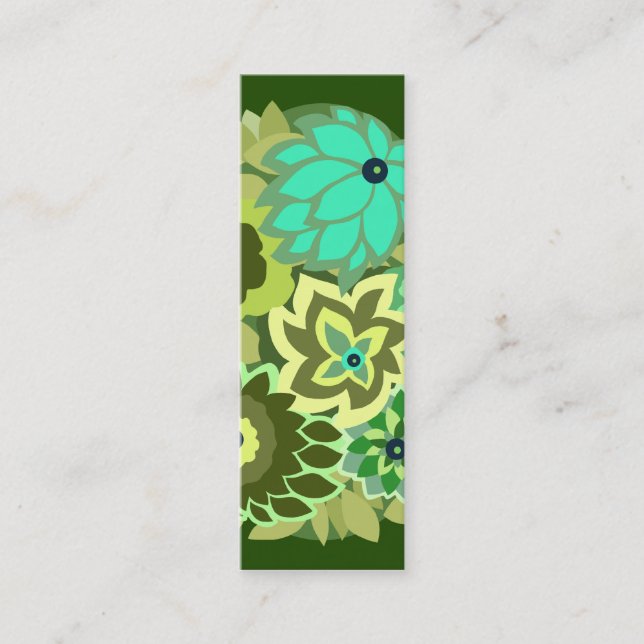 Cartão De Visita Mini CAMBRIA nas máscaras do verde (Frente)