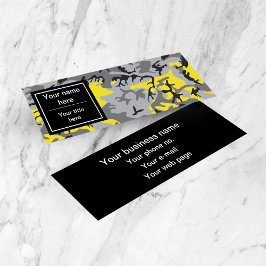 Cartão De Visita Mini Camuflagem Amarela e Cinza, Militar, Exército