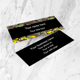 Cartão De Visita Mini Camuflagem Amarela e Marrom, Militar, Exército