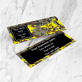 Cartão De Visita Mini Camuflagem Amarela e Marrom, Militar, Exército