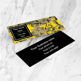 Cartão De Visita Mini Camuflagem Amarela e Verde, Militar, Exército