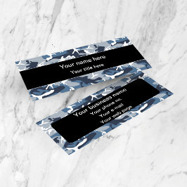 Cartão De Visita Mini Camuflagem Azul da Neve de inverno, Militar, Exérc