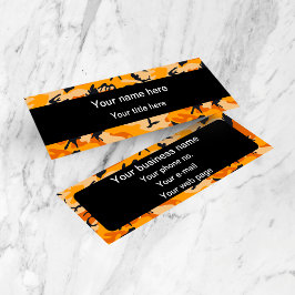 Cartão De Visita Mini Camuflagem Laranja, Militar, Exército