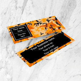 Cartão De Visita Mini Camuflagem Laranja, Militar, Exército