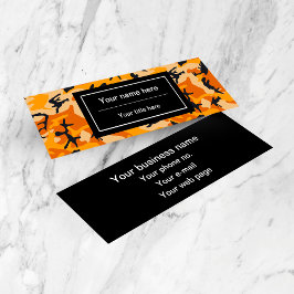 Cartão De Visita Mini Camuflagem Laranja, Militar, Exército