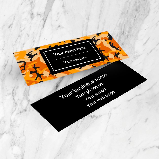 Cartão De Visita Mini Camuflagem Laranja, Militar, Exército (Criador carregado)