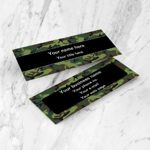 Cartão De Visita Mini Camuflagem Verde, Camuflagem, Militar, Exército
