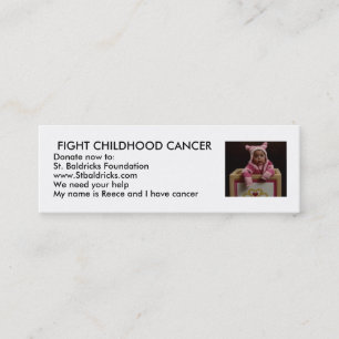 Cartão De Visita Mini Cancer da infância da luta
