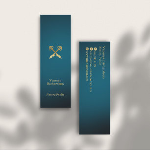 Cartão De Visita Mini Canetas Azuis e Douradas, Notícias de Luxo