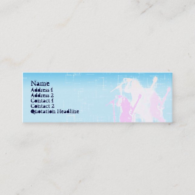 Cartão De Visita Mini Cantor da guitarra da paz - magro (Frente)