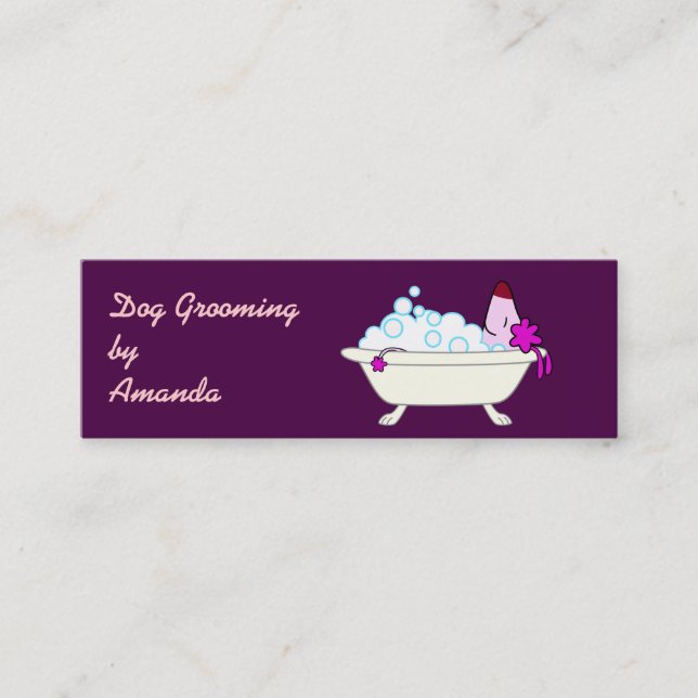 Cartão De Visita Mini Cão na banheira - Groomer do animal de estimação (Frente)