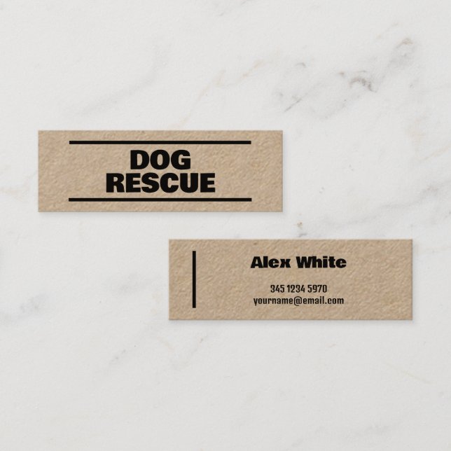 Cartão De Visita Mini Cão Resgate Kraft (Frente/Verso)