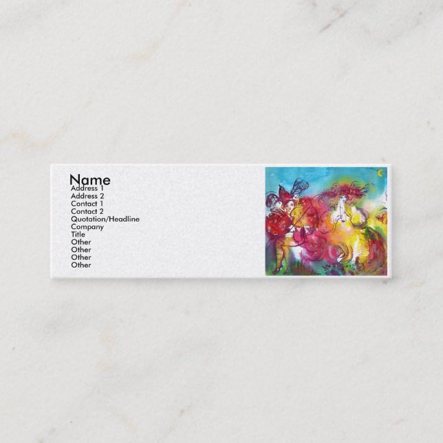 Cartão De Visita Mini CARNIVAL NIGHT / Mascarada veneziana,Dance Music (Frente)