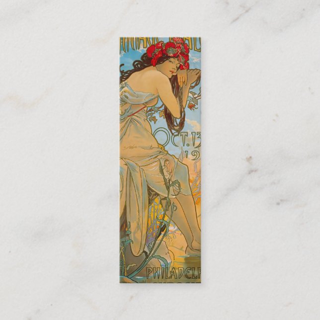 Cartão De Visita Mini Carriage Dealers by Alphonse Mucha (1902) Bookmark (Frente)