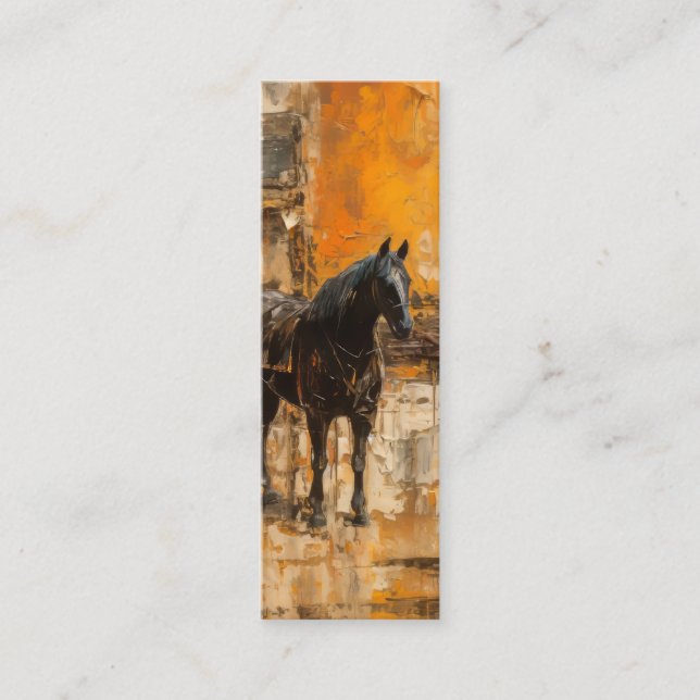 Cartão De Visita Mini Cavalo Boo-Majestoso em Abstrato Sunset (Frente)